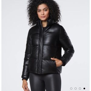 Andrew Marc Faux Leather Bomber Jacket